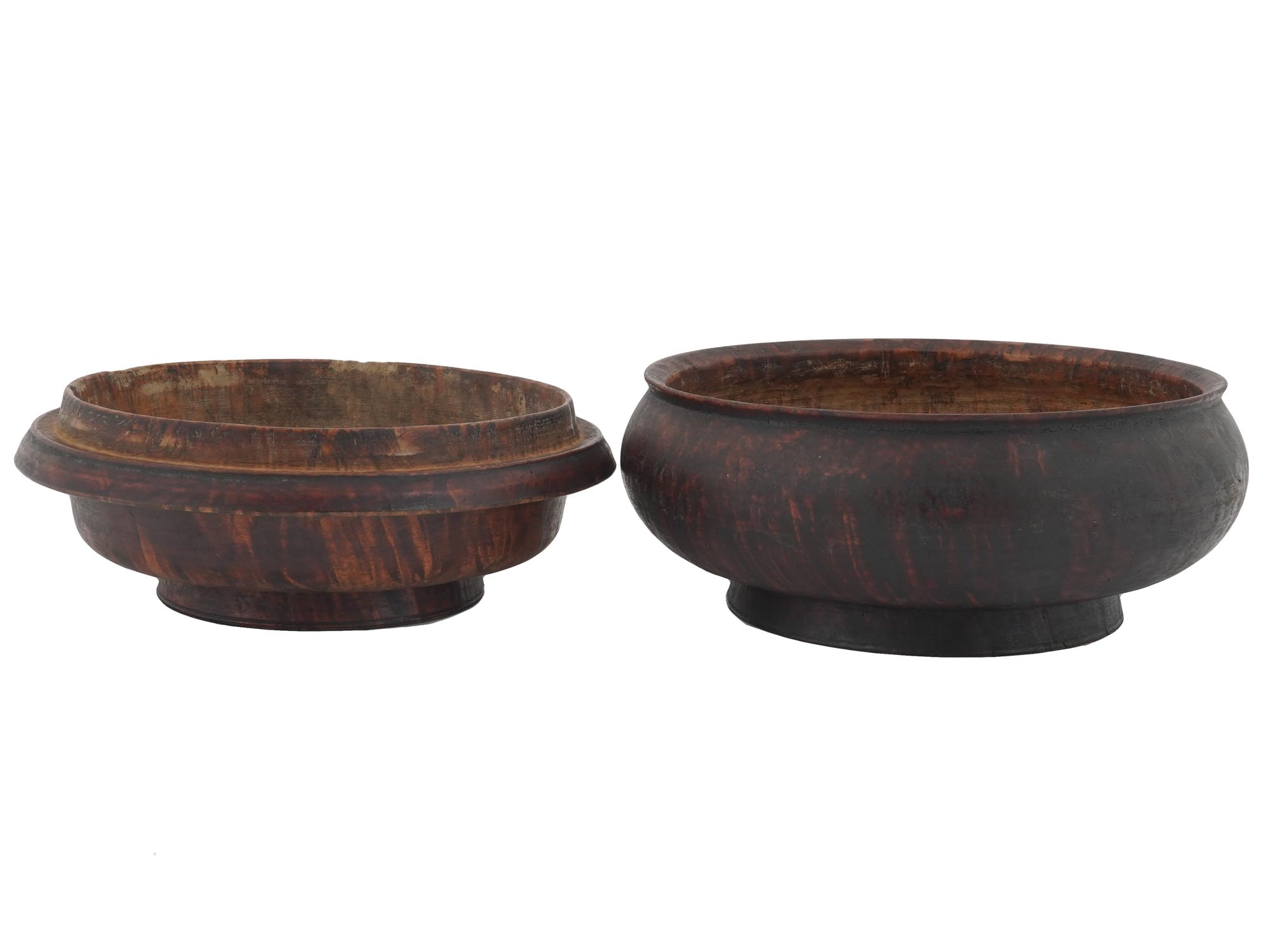 ANTIQUE NEPALESE LACQUERED WOOD SPICE CONTAINERS PIC-2